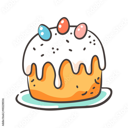 easter cake icon, easter cake vector illustration-simple illustration of easter cake, perfect for easter cake logos and icons