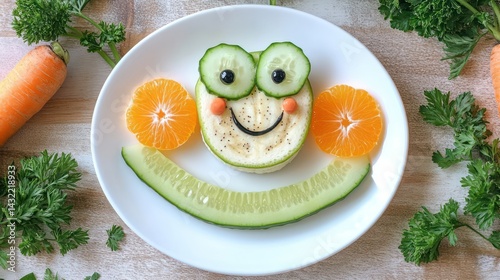 Fun Frog Fruit Face on Plate