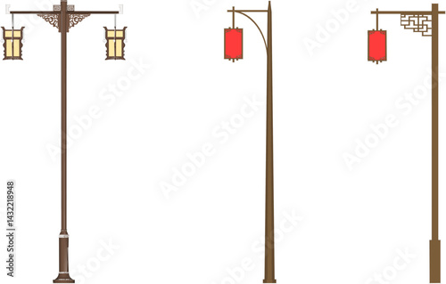 sketch vector illustration design lantern garden field old classic vintage ethnic traditional chinese 