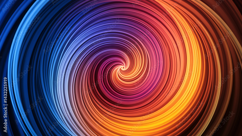 Vibrant spiraling lines of color transitioning from blue to red and orange create an eye-catching abstract visual effect. Vibrant spiraling lines of color transitioning from blue to red and orange create an eye-catching abstract visual effect.