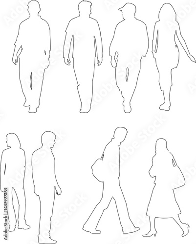 vector sketch illustration design silhouette sketch of people doing activities  