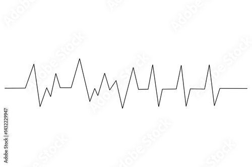 Continuous one line drawing of Heartbeat. Single line drawing illustration of ECG or EKG Cardio graph. Medical cardiology concept vector art. Doodle line illustration.