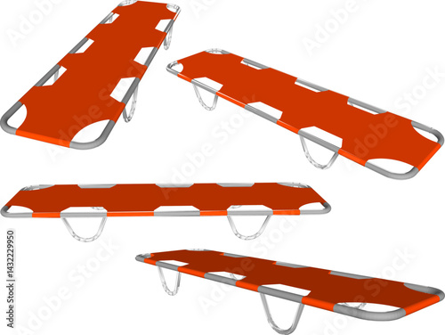 Stackable Stretcher for Disasters emergency accident patient vector illustration design image sketch