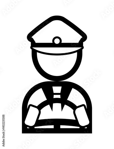 運転手のシンプルなモノクロイラストアイコン