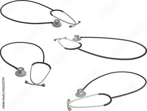 vector sketch illustration design image of stethoscope as a doctor's tool for examining patients