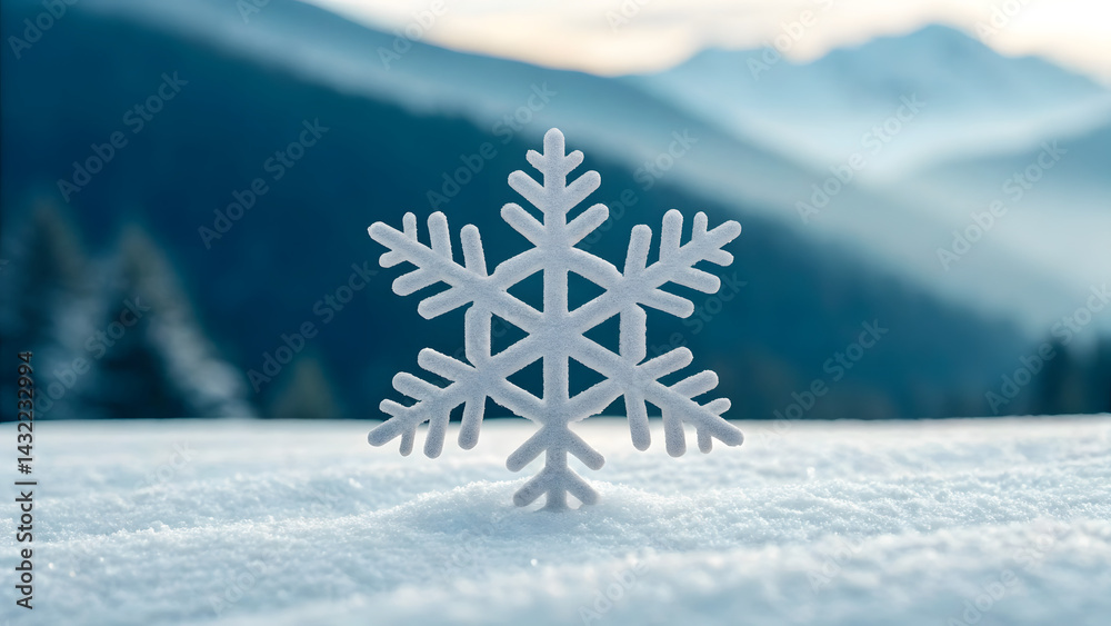 Snowflake vector cold winter weather flat