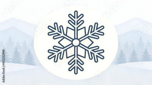 Obraz na płótnie Snowflake vector cold winter weather flat w salonie