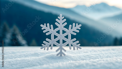 Obraz na płótnie Snowflake vector cold winter weather flat w salonie