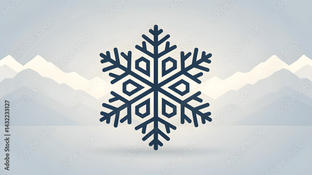 Snowflake vector cold winter weather flat