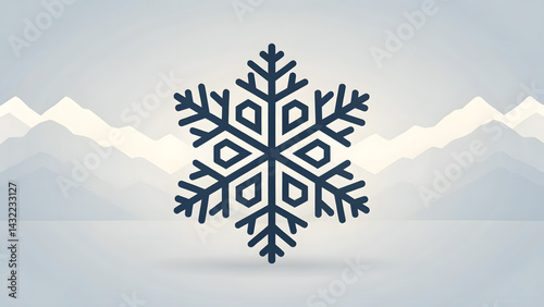 Obraz na płótnie Snowflake vector cold winter weather flat w salonie