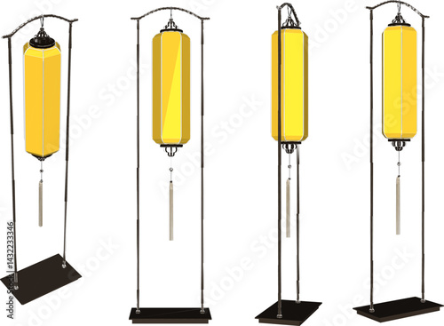 vector sketch illustration design of classic ethnic traditional vintage lantern lamp