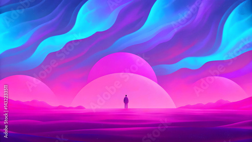 Soft pastel art with fluid shapes and