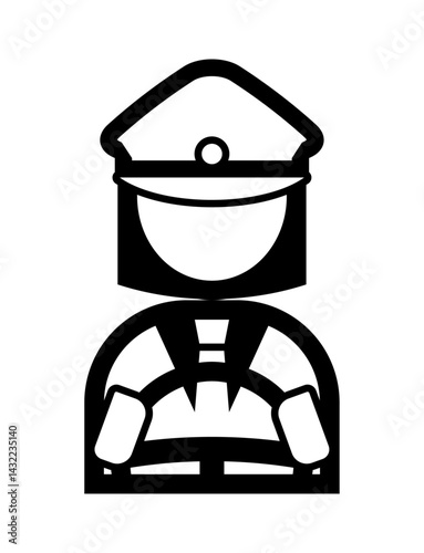 運転手のシンプルなモノクロイラストアイコン