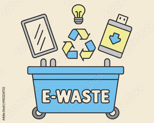 E-waste Management Graphic: Recycle Electronics Concept