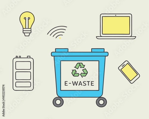E-waste Management Graphic: Recycle Electronics Concept
