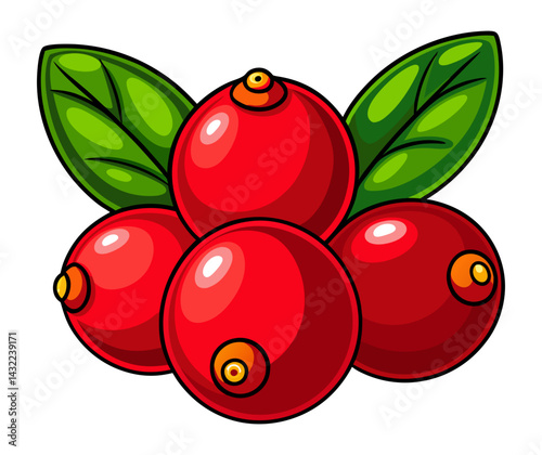 Cranberry Fruit Food Christmas Thanksgiving Logo Sign Graphic Silhouette Shape Clipart Digital Art Illustration