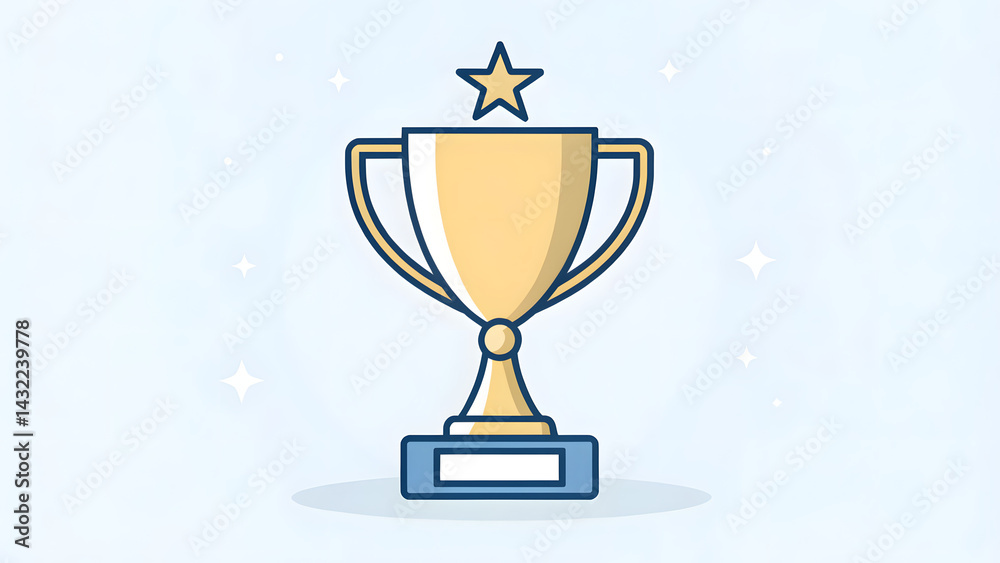 Trophy cup vector achievement reward symbol