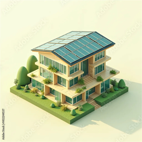 3d render of a modern house vector