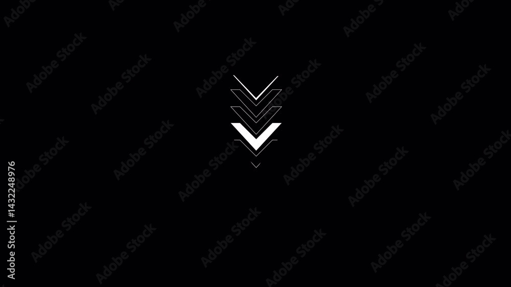 black and with motion animation arrow asset