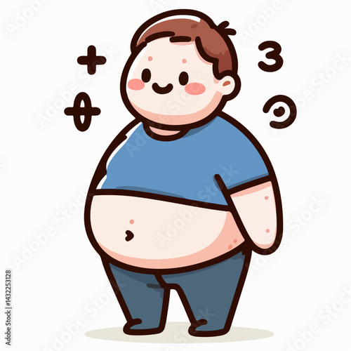 cartoon fat person vector illustration