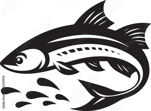 fish vector illustration, fish logo silhouette vector