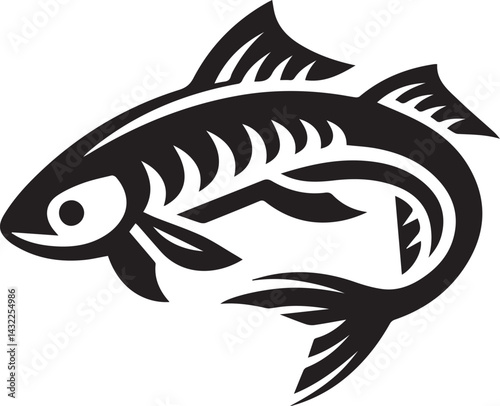fish vector illustration, fish logo silhouette vector