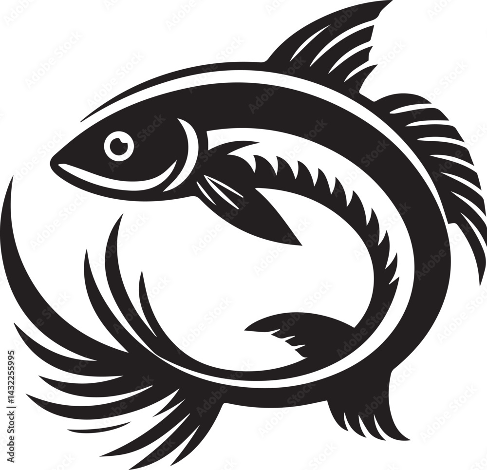 Fototapeta premium fish vector illustration, fish logo silhouette vector