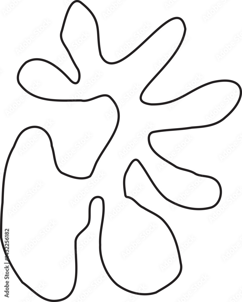 Obraz premium Abstract Flower Minimalist Line Art Hand Drawn