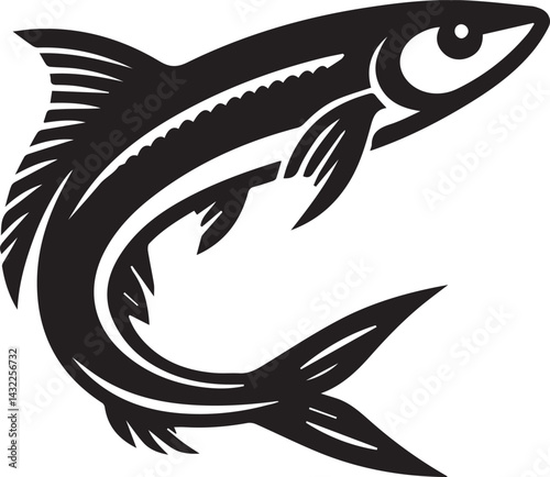 fish vector illustration, fish logo silhouette vector