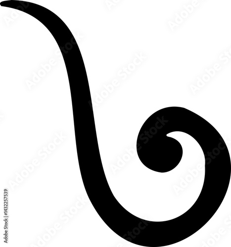 Calligraphy Curvy Line Floral Decoration