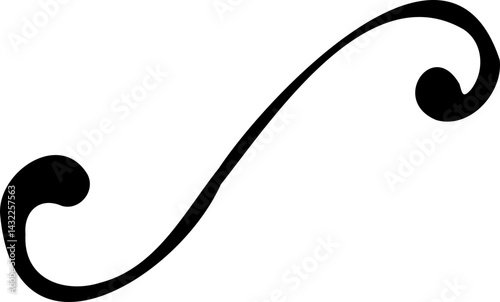 Calligraphy Curvy Line Floral Decoration
