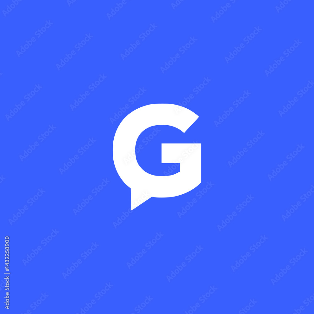 letter G chat message app logo vector illustration template design