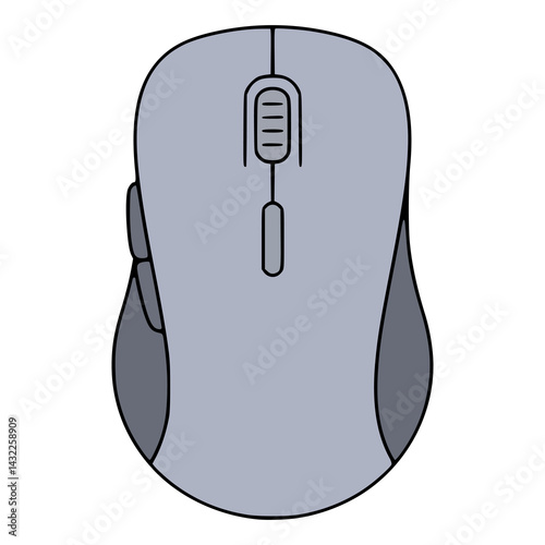 wireless computer mouse hardware flat color vector illustration template design