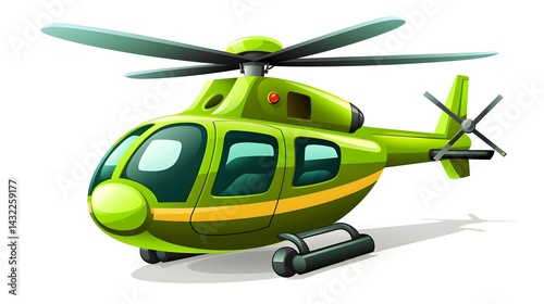 Professional Vector Illustration of a Cool Green Helicopter Toy for Designs