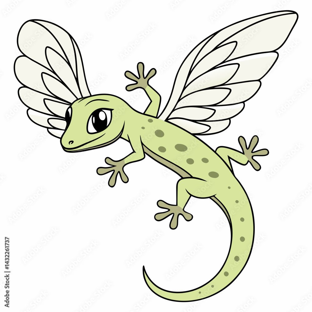 Fototapeta premium chameleon cartoon illustration