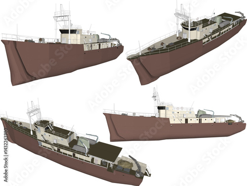 vector sketch illustration silhouette design industrial ship safety for oil refinery drilling