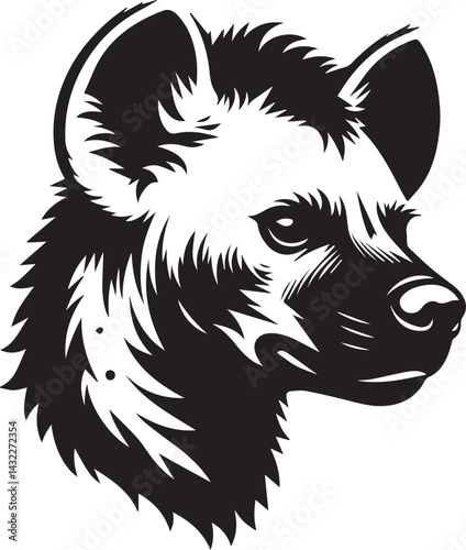 hyena head vector, hyena head logo silhouette vector