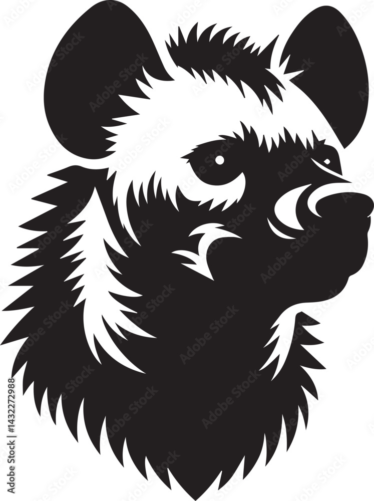 Obraz premium hyena head vector, hyena head logo silhouette vector