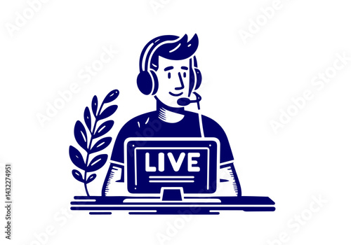 Marketer Business illustration simple vector