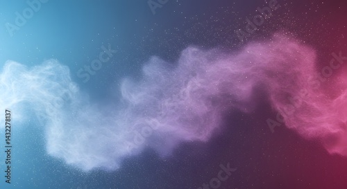 Abstract background featuring a blend of blue and pink hues with a cloud like smoke effect across it