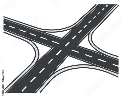 Road Roundabout Illustration for Traffic Management Concepts