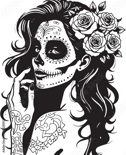 Sugar Skull Girl SVG | Tattoo Style Calavera Silhouette

Day of the Dead Skull Girl | Vector Tattoo Design

Sugar Skull Woman Silhouette | Dia de los Muertos SVG

Skull Girl Tattoo SVG | Gothic Calave