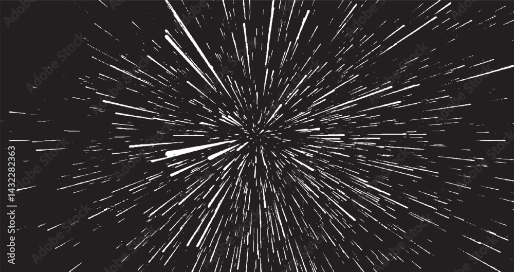Obraz premium Circular starburst explosion texture. Distressed uneven grunge background. Abstract vector illustration. Overlay to create interesting effect and depth. Isolated on white background.