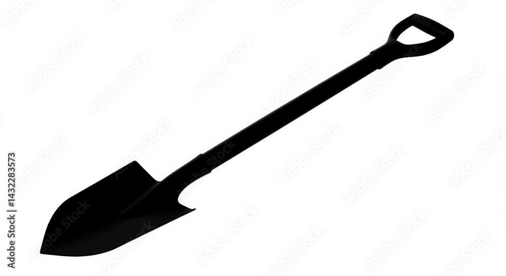 Naklejka premium Spade tool, black color on white background