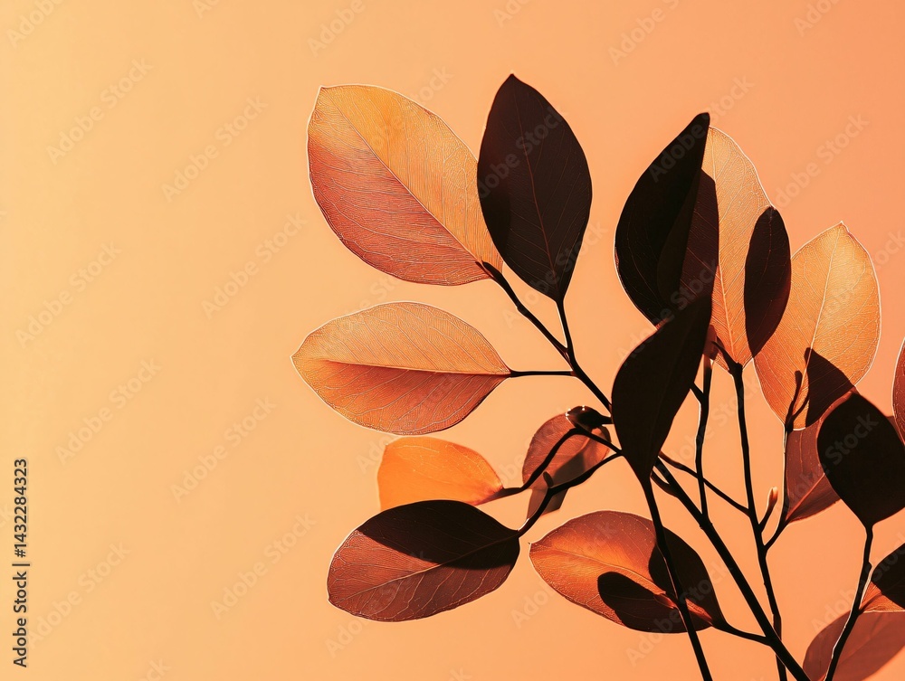 Fototapeta premium Autumn Leaves Silhouette