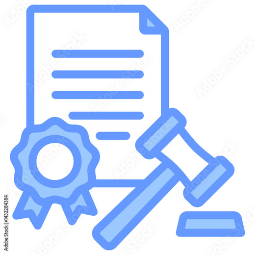 Legal Agreement Lineal Blue Icon