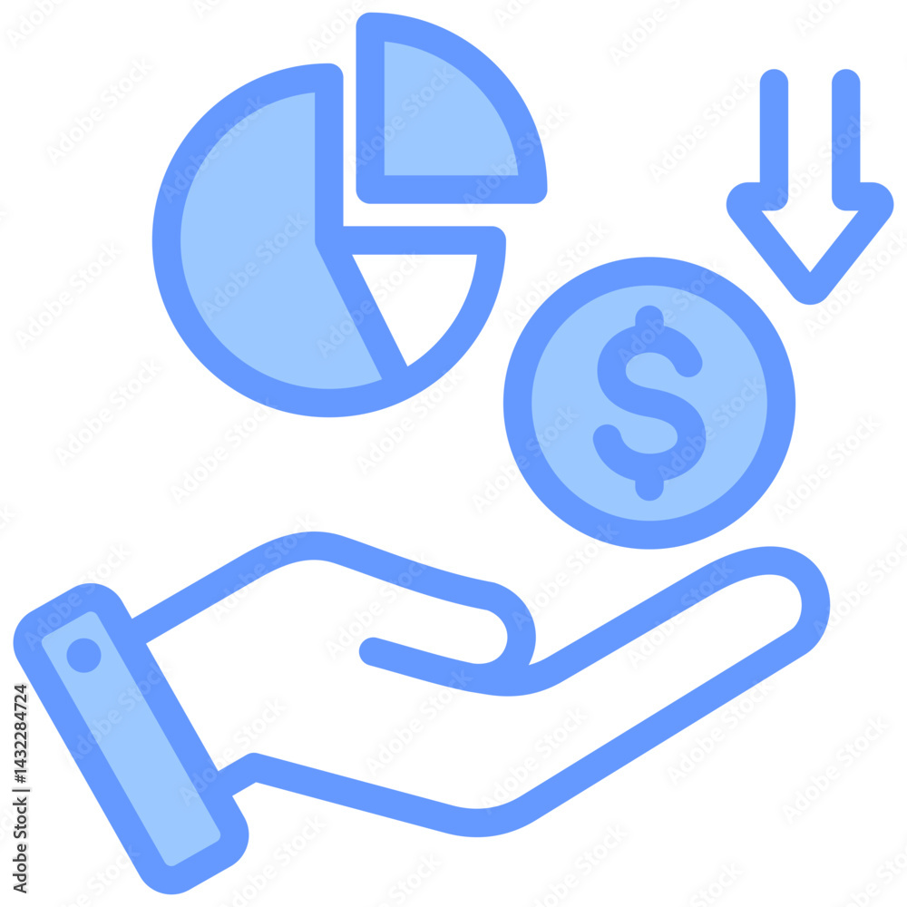 Divestiture Lineal Blue Icon Divestiture Lineal Blue Icon