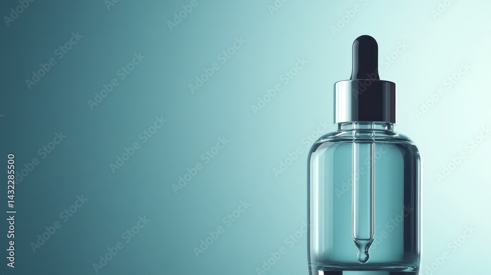 Clear glass dropper bottle with liquid (2) Clear glass dropper bottle with liquid (2)