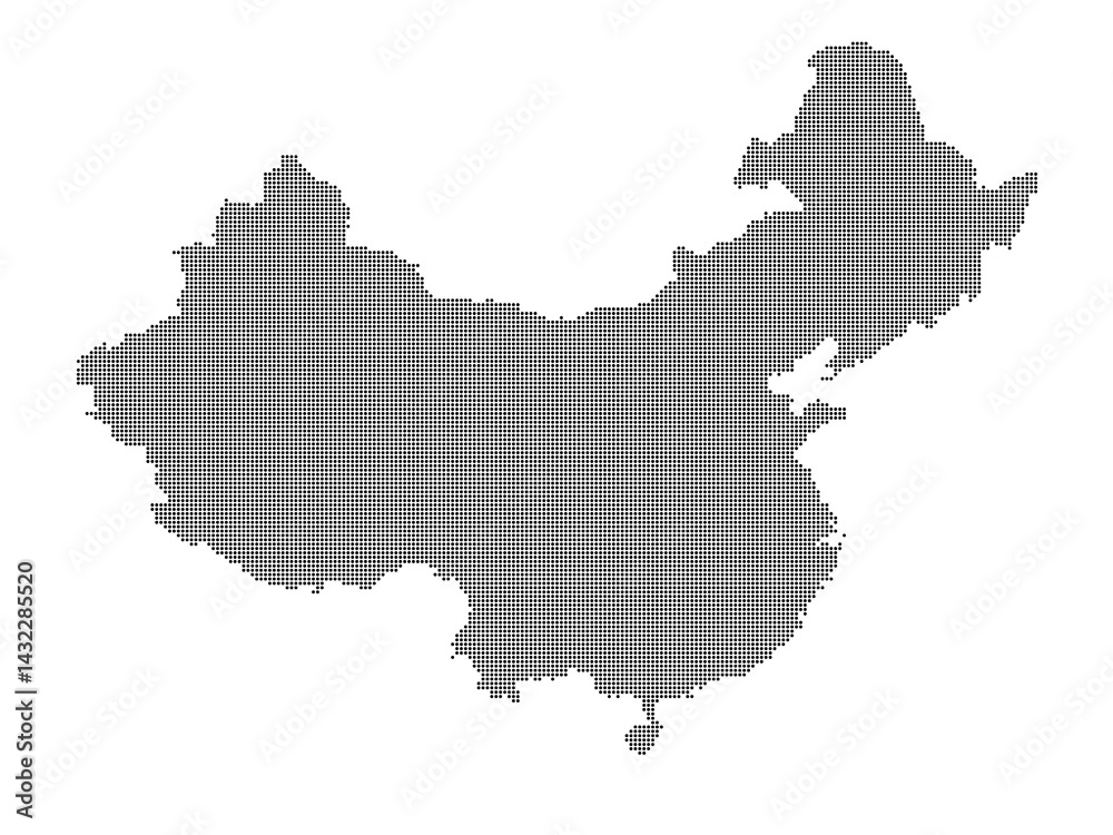 Fototapeta premium Dotted map of China XL
