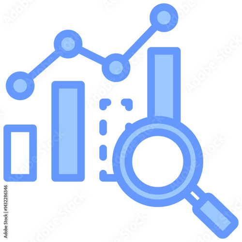 Gap Analysis Lineal Blue Icon